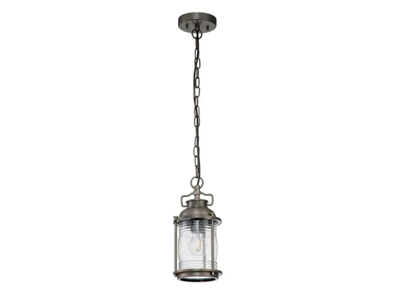 Kleine Industrial Pendelleuchte ASHLAND BAY für Innen & Außen, Bronze Ø15cm