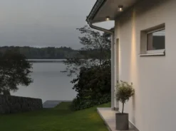 Kleine LED Außendeckenleuchte VARESE Anthrazit mit Glas Ø 11cm