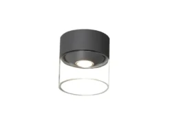 Kleine LED Außendeckenleuchte VARESE Anthrazit mit Glas Ø 11cm