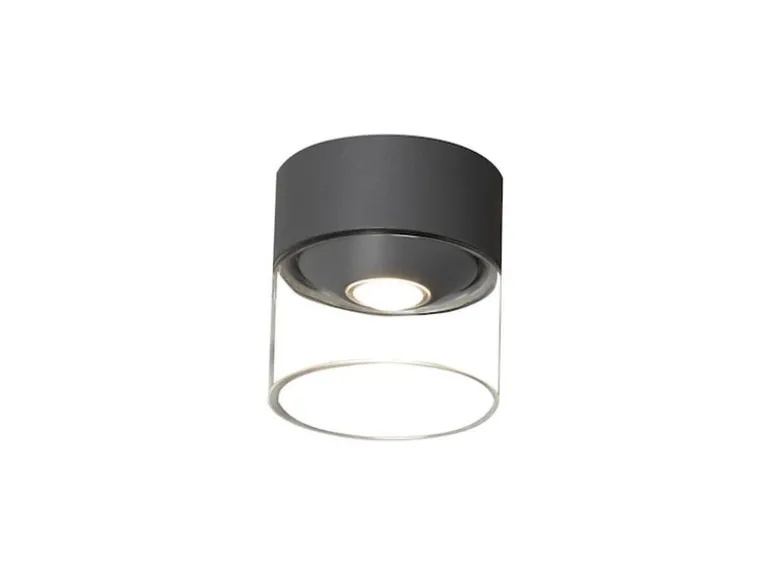 Kleine LED Außendeckenleuchte VARESE Anthrazit mit Glas Ø 11cm