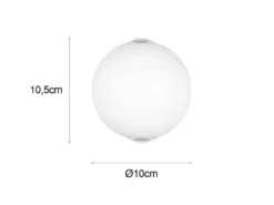 Kleine LED Außenwandleuchte AVISIO Up and Down, Kugel in Weiß Ø 10cm