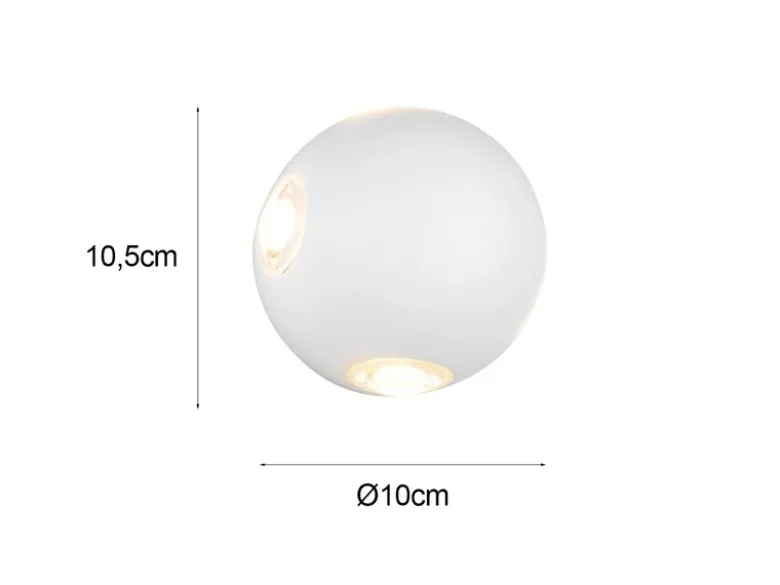Kleine LED Außenwandleuchte AVISIO 4 flammig, Kugel in Weiß Ø 10cm