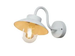 Kleine LED Außenwandleuchte aus Aluminium Weiß, Höhe 24cm
