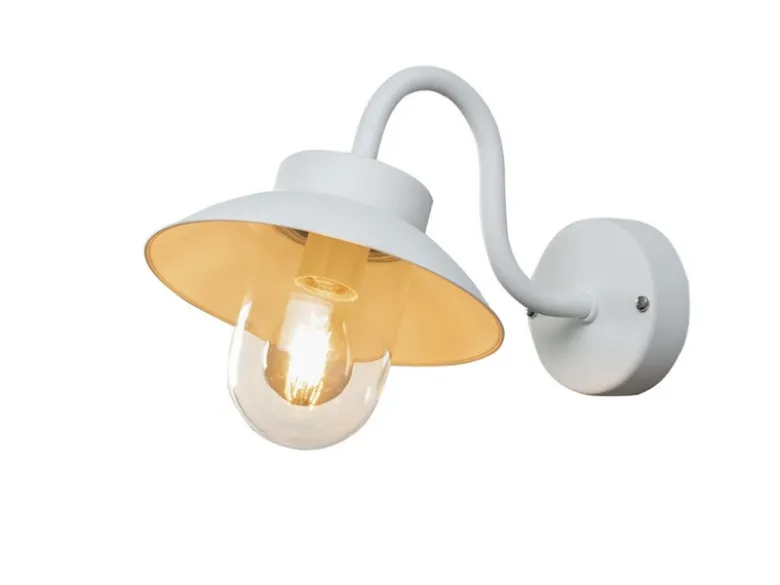 Kleine LED Außenwandleuchte aus Aluminium Weiß, Höhe 24cm