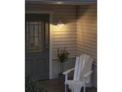 Kleine LED Außenwandleuchte aus Aluminium Weiß, Höhe 24cm