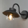 Kleine LED Außenwandleuchte aus Aluminium Schwarz, Höhe 24cm