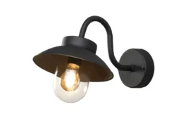 Kleine LED Außenwandleuchte aus Aluminium Schwarz, Höhe 24cm
