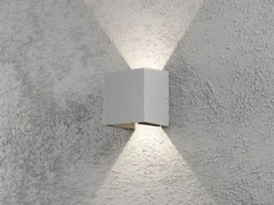 Kleine LED Außenwandleuchte CREMONA Up and Down Höhe 13,5cm, Grau