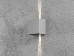 Kleine LED Außenwandleuchte CREMONA Up and Down Höhe 13,5cm, Grau