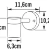 Kleine LED Außenwandleuchte Downlight, Höhe 9cm aus Stahl, Silber