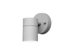 Kleine LED Außenwandleuchte Downlight, Höhe 9cm, Aluminium Grau