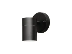Kleine LED Außenwandleuchte Downlight, Höhe 9cm, Aluminium Schwarz