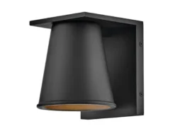 Kleine LED Außenwandleuchte HANS Schwarz, Salzluft resistent, Höhe 15,5cm