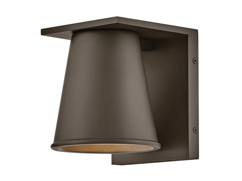 Kleine LED Außenwandleuchte HANS Bronzefarbig, Salzluft resistent, Höhe 15,5cm