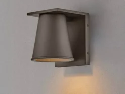Kleine LED Außenwandleuchte HANS Bronzefarbig, Salzluft resistent, Höhe 15,5cm