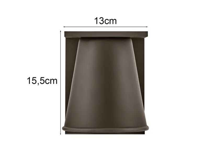 Kleine LED Außenwandleuchte HANS Bronzefarbig, Salzluft resistent, Höhe 15,5cm