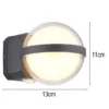 Kleine LED Außenwandleuchte ILLI Kugel aus Aluminium in Anthrazit, Höhe 11cm