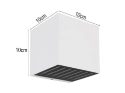 Kleine LED Außenwandleuchte ILLI Würfel aus Aluminium in Weiß, 10x10cm