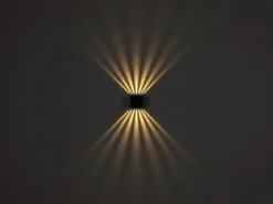Kleine LED Außenwandleuchte ILLI Würfel aus Aluminium in Weiß, 10x10cm
