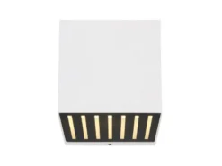 Kleine LED Außenwandleuchte ILLI Würfel aus Aluminium in Weiß, 10x10cm