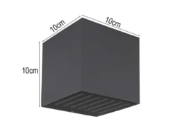 Kleine LED Außenwandleuchte ILLI Würfel aus Aluminium in Anthrazit, 10x10cm