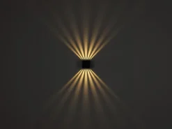 Kleine LED Außenwandleuchte ILLI Würfel aus Aluminium in Anthrazit, 10x10cm