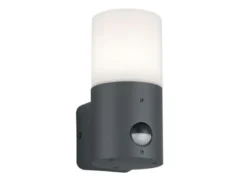 Kleine LED Außenwandleuchte mit Bewegungsmelder, Anthrazit, Höhe 17,5cm