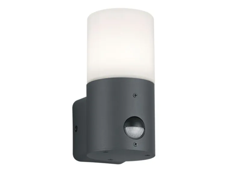 Kleine LED Außenwandleuchte mit Bewegungsmelder, Anthrazit, Höhe 17,5cm