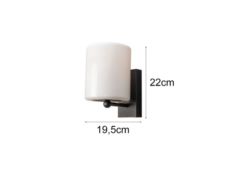 Kleine LED Außenwandleuchte mit Kunststoff Lampenschirm, Höhe 22cm