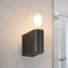 Kleine LED Bad Wandleuchte aus Kunststoff Schwarz, Höhe 8cm