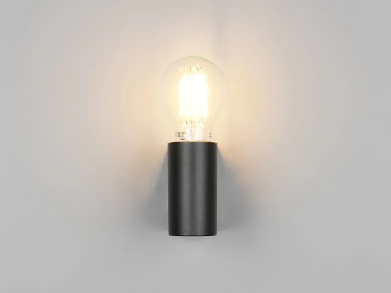 Kleine LED Bad Wandleuchte aus Kunststoff Schwarz, Höhe 8cm