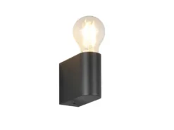 Kleine LED Bad Wandleuchte aus Kunststoff Schwarz, Höhe 8cm