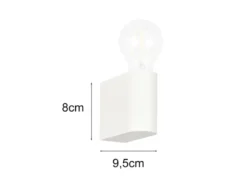 Kleine LED Bad Wandleuchte aus Kunststoff Weiß, Höhe 8cm