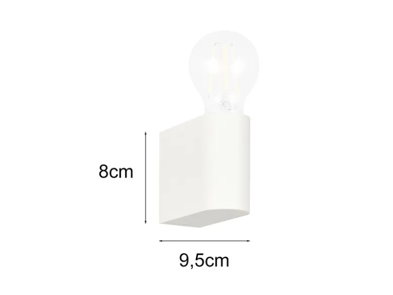 Kleine LED Bad Wandleuchte aus Kunststoff Weiß, Höhe 8cm