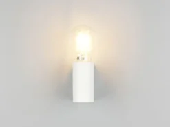 Kleine LED Bad Wandleuchte aus Kunststoff Weiß, Höhe 8cm