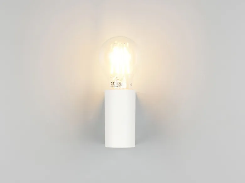 Kleine LED Bad Wandleuchte aus Kunststoff Weiß, Höhe 8cm