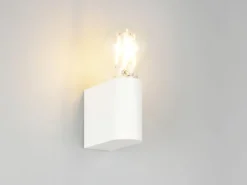 Kleine LED Bad Wandleuchte aus Kunststoff Weiß, Höhe 8cm
