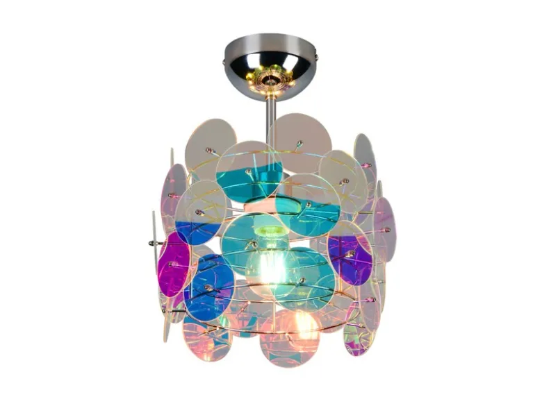 Kleine LED Deckenleuchte aus irisierendem Kunststoff, Ø 25cm