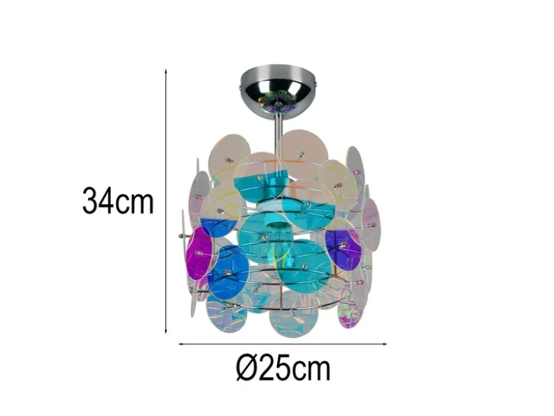 Kleine LED Deckenleuchte aus irisierendem Kunststoff, Ø 25cm