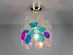 Kleine LED Deckenleuchte aus irisierendem Kunststoff, Ø 25cm