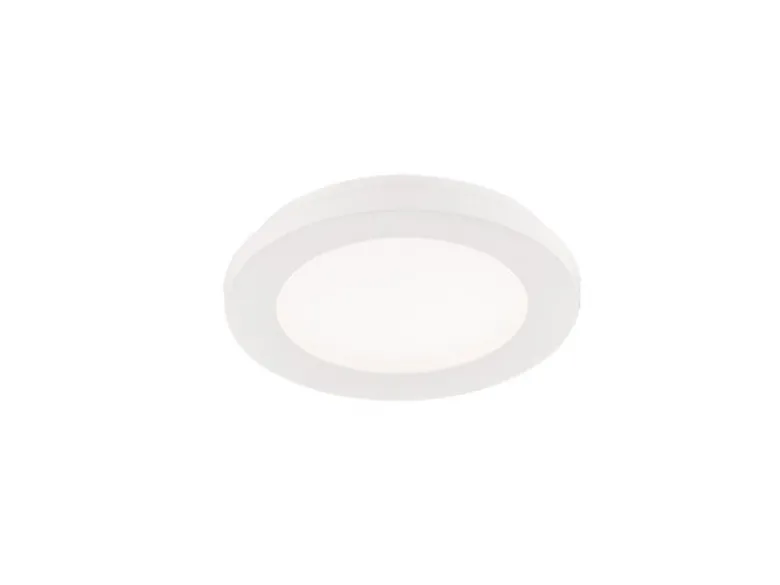 Kleine LED Deckenleuchte CAMILLUS flache Badezimmerlampe dimmbar Ø17cm Weiß IP44