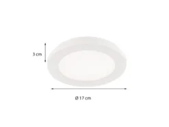 Kleine LED Deckenleuchte CAMILLUS flache Badezimmerlampe dimmbar Ø17cm Weiß IP44