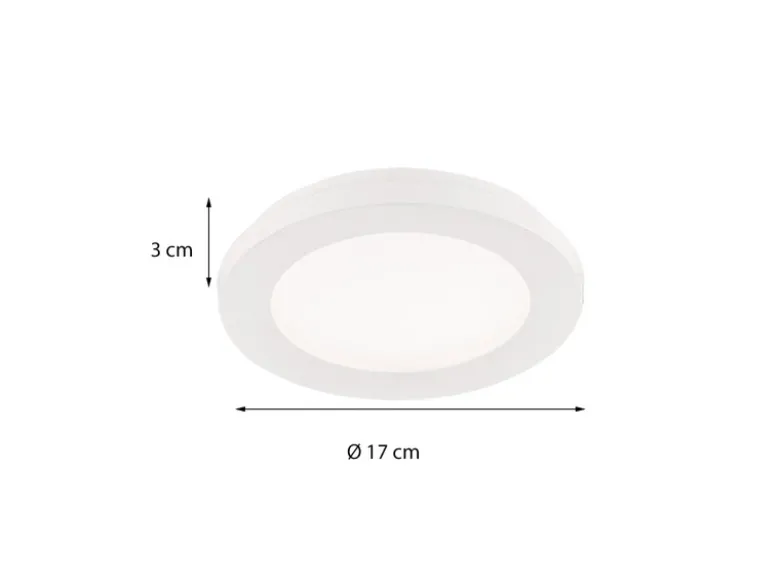 Kleine LED Deckenleuchte CAMILLUS flache Badezimmerlampe dimmbar Ø17cm Weiß IP44