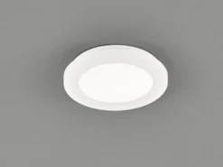 Kleine LED Deckenleuchte CAMILLUS flache Badezimmerlampe dimmbar Ø17cm Weiß IP44