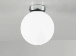 Kleine LED Deckenleuchte 1 flammig Glaskugel Opal Weiß, Ø 15cm