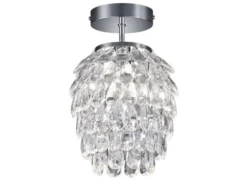 Kleine LED Deckenleuchte mit Kristall Behang aus Acryl, Ø 20cm