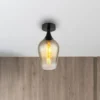 Kleine LED Deckenleuchte mit Glas Lampenschirm Gold, Ø 15cm