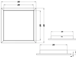Kleine LED Deckenleuchte PHOENIX extrem flach dimmbar, Quadrat 30cm