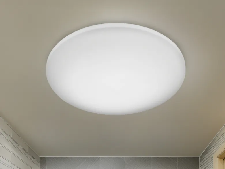 Kleine LED Deckenleuchte SILMA Weiß - Feuchtraumgeeignet Ø 28cm