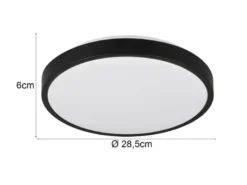 Kleine LED Deckenleuchte SLOPE ultraflach, Schwarz, Ø 28,5cm